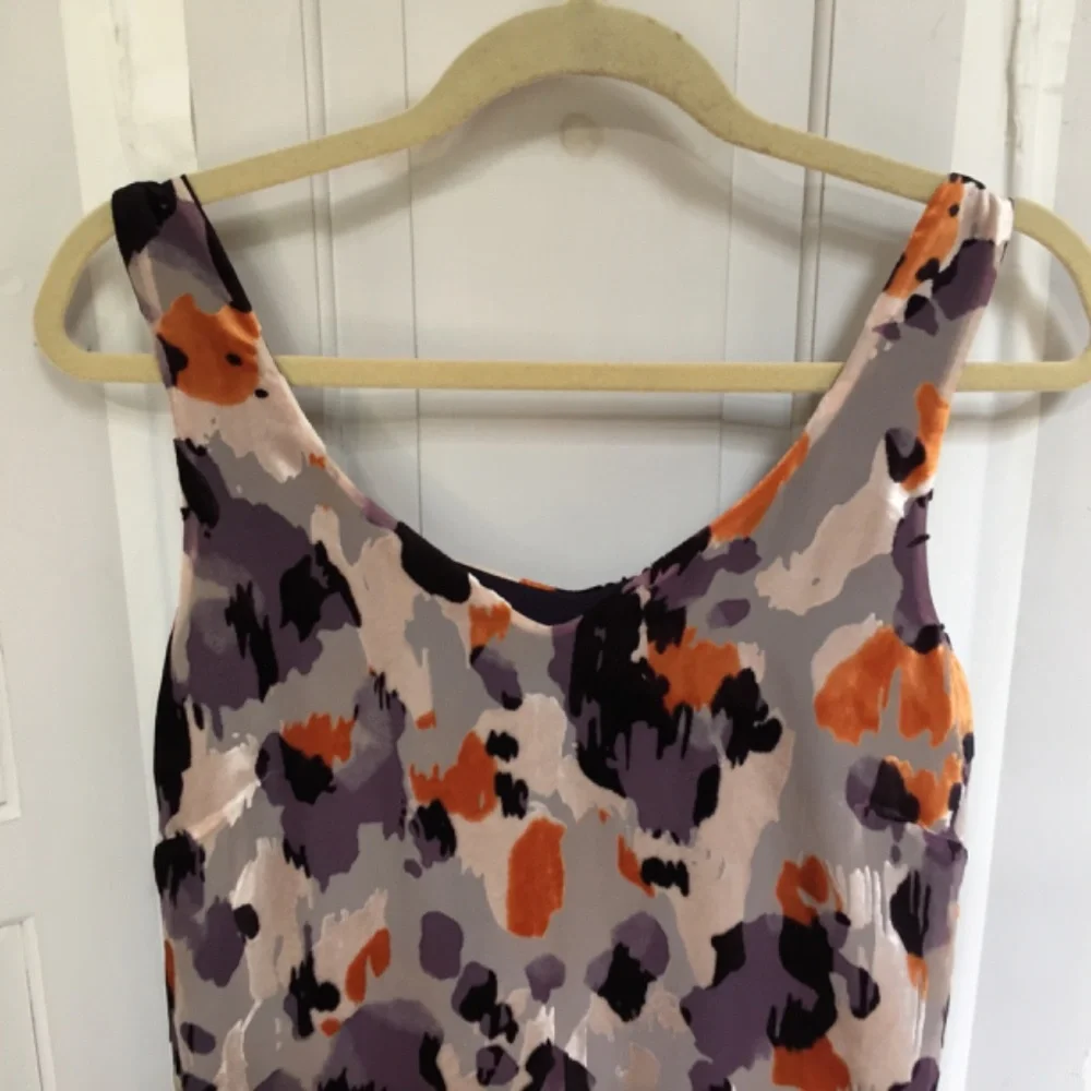 CAbi Gray, Purple and Orange Mini Dress